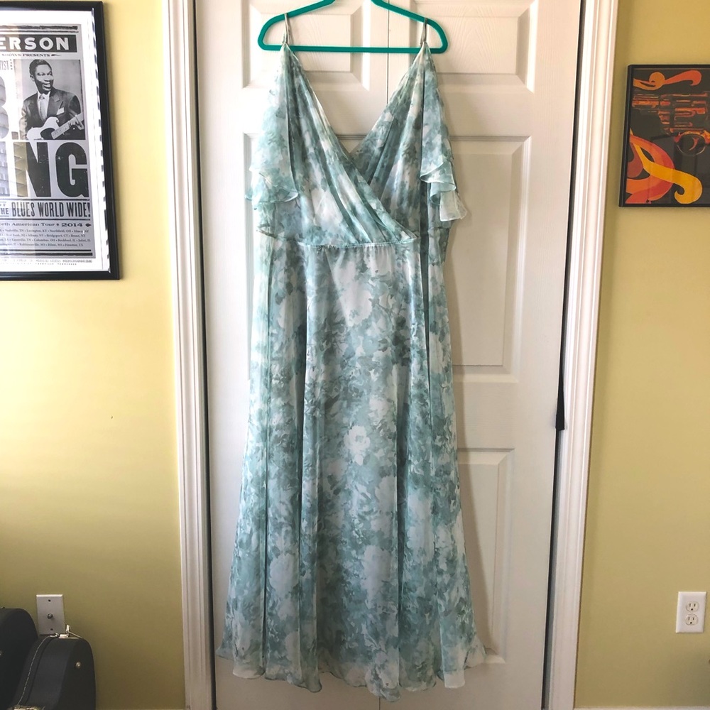 Jenny Yoo Cassie, Watercolor Print, Plus Size Bridesmaid Dress